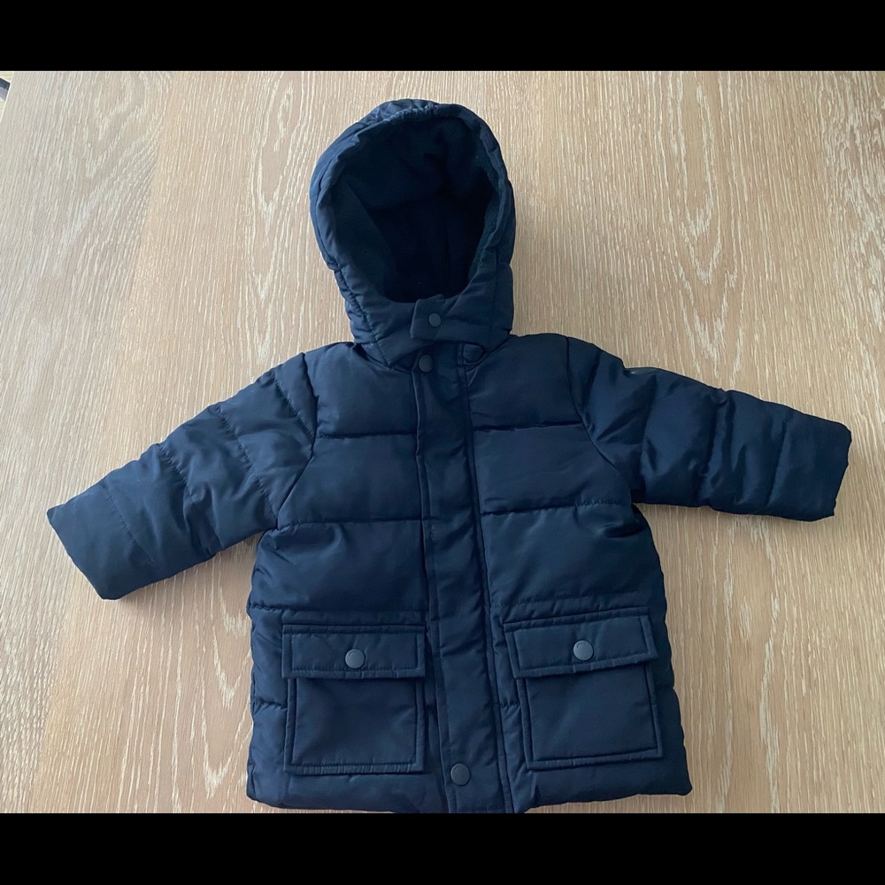 Jacadi navy winter coat. Size 12 months.